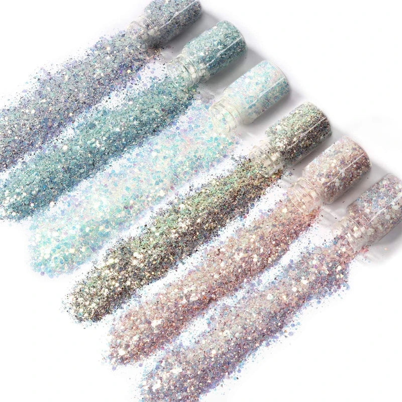 12 Colors Holographic Chunky Glitter Sequins DIY for Face Body Eye Nail