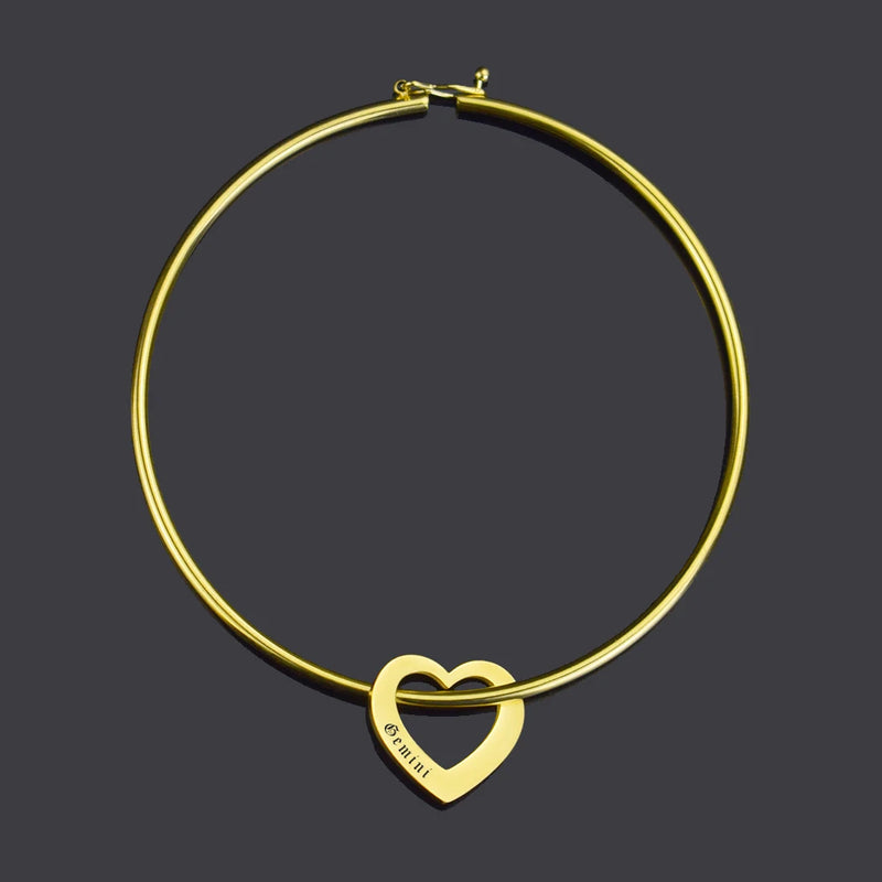 Constellation Bracelets Stainless Steel Engraved Zodiac Bangle