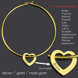 Constellation Bracelets Stainless Steel Engraved Zodiac Bangle