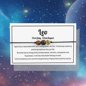 12 Constellation Couple Bracelets Reiki Crystal Healing Anxiety Jewelry