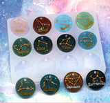12 Constellation Keychain Silicone Mold for UV Resin, Christmas Halloween