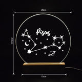 Personalized Constellation Star Track Wood Base Lamp Led Jewelry Gift