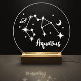 Personalized Constellation Star Track Wood Base Lamp Led Jewelry Gift