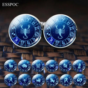 Zodiac Wedding Cufflinks Set, Alloy Suit Buttons, Constellation Men's