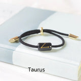 Ceramic Zodiac Bracelet Engraved Charm Couple Jewelry Reiki