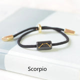 Ceramic Zodiac Bracelet Engraved Charm Couple Jewelry Reiki