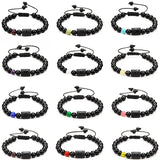 Zodiac Sign Birthday Bracelet 8mm Chakra Stone Beads Budhha Braided Bracelet