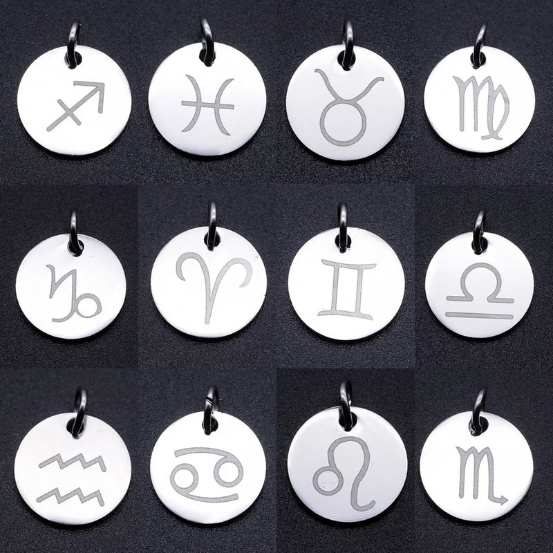 12 Constellation Zodiac Sign DIY Charms Necklace
