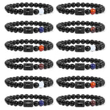 Zodiac Signs Beads Couple Bracelets Natural Stone Charm Bracelets