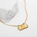 12 Constellations CZ Zircon Stainless Steel Geometric Necklace