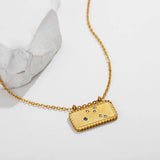 12 Constellations CZ Zircon Stainless Steel Geometric Necklace