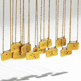 12 Constellations CZ Zircon Stainless Steel Geometric Necklace