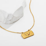 12 Constellations CZ Zircon Stainless Steel Geometric Necklace