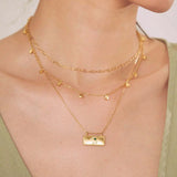 12 Constellations CZ Zircon Stainless Steel Geometric Necklace