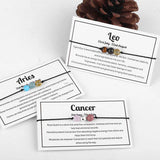 12 Constellations Card Stone Bead Bracelet Charm Yoga Bracelet