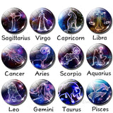 Zodiac Signs Cufflinks Set for Men Glass Wedding Suit Cuff Link