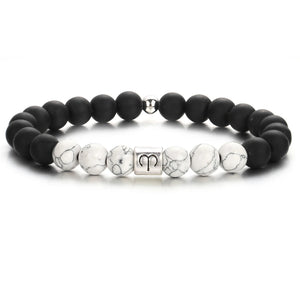 12 Zodiac Volcanic Stone Bracelets for Women