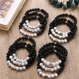 12 Zodiac Volcanic Stone Bracelets for Women