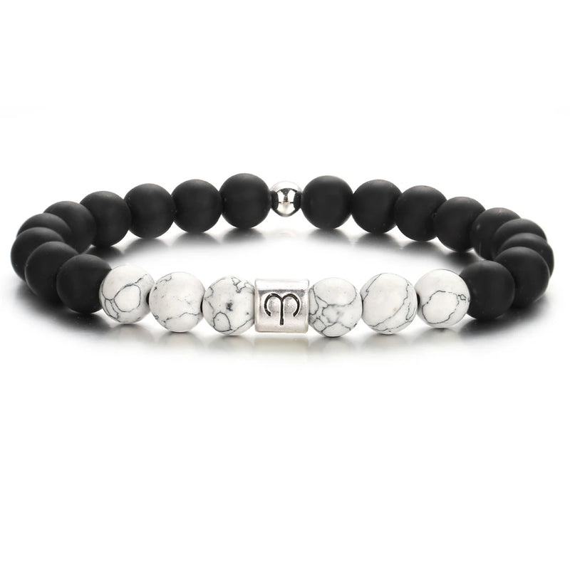 12 Zodiac Volcanic Stone Bracelets for Women