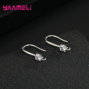12 Designs 925 Sterling Silver Crystal Jewelry Findings Earrings DIY Components