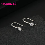 12 Designs 925 Sterling Silver Crystal Jewelry Findings Earrings DIY Components