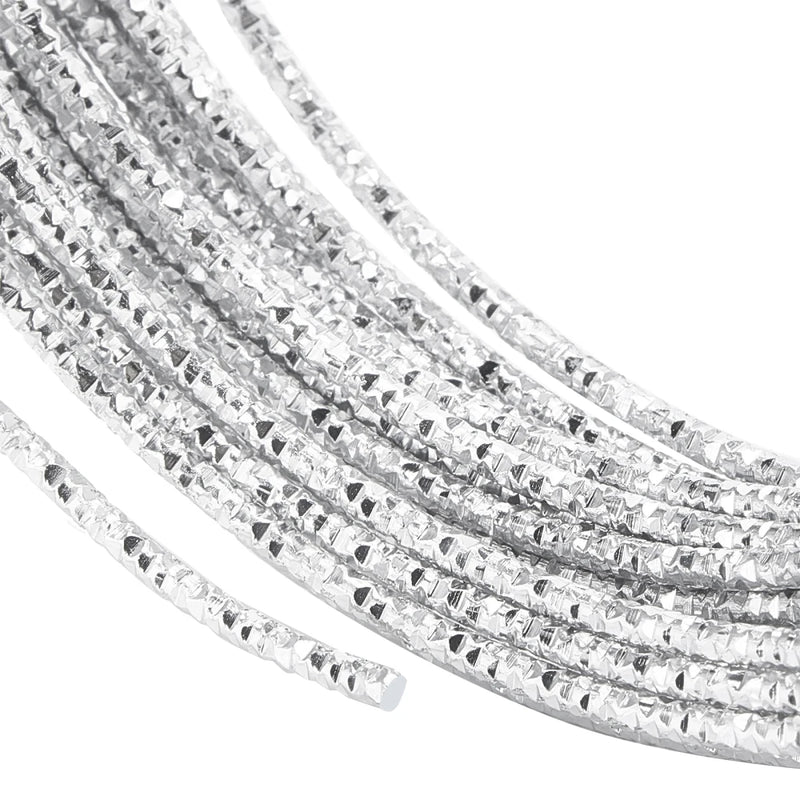 12 Gauge 33 Feet Silver Aluminum Craft Wire - Textured Diamond Cut