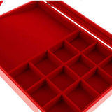 12 Grids Jewelry Display Tray Glass Lid Cover Bracelet Earring Ring Holder