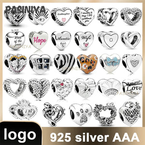 12 Heart Charms 925 Sterling Silver Chinese Charms for Jewelry Making