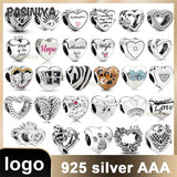 12 Heart Charms 925 Sterling Silver Chinese Charms for Jewelry Making