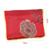 12 in 1 Small Jewelry Box Red Jewelry Bag Embroidered Silk Coin Purse