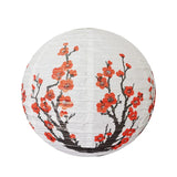 12-Inch Red Sakura Paper Lanterns (Set of 5)