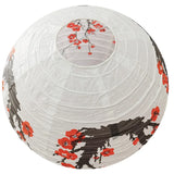 12-Inch Red Sakura Paper Lanterns (Set of 5)