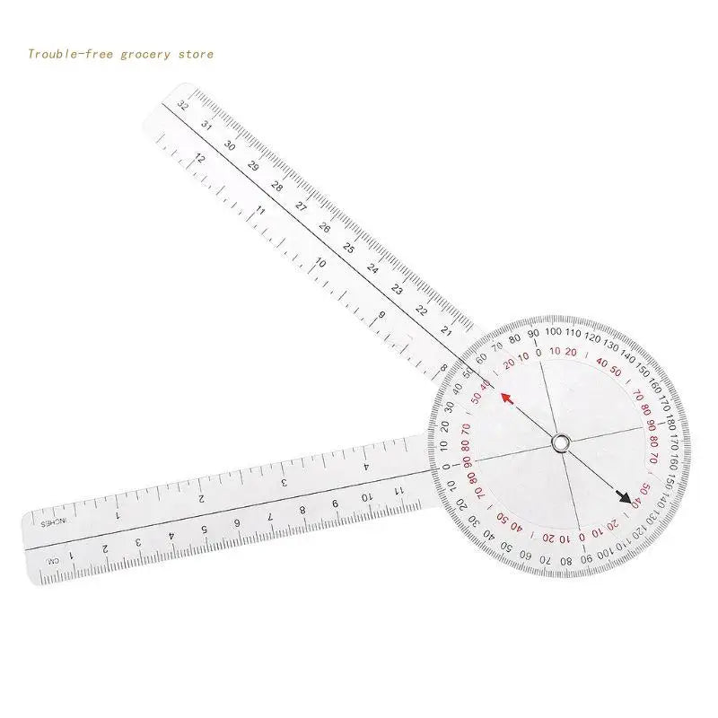 12 Inch Transparent Orthopedic Angle Ruler Plastic Goniometer