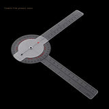12 Inch Transparent Orthopedic Angle Ruler Plastic Goniometer