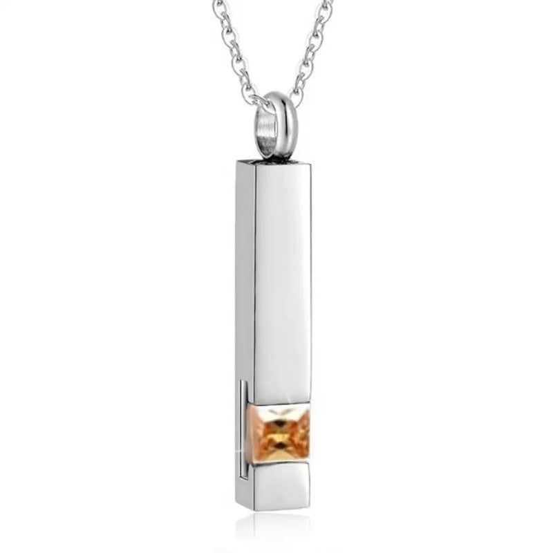 Zircon Birthstone Cremation Jewelry for Ashes Men Women Urn Necklace Memorial