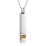 Zircon Birthstone Cremation Jewelry for Ashes Men Women Urn Necklace Memorial