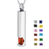 Zircon Birthstone Cremation Jewelry for Ashes Men Women Urn Necklace Memorial