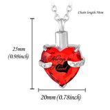 12 Month Heart Birthstone Ashes Urn Keepsake Pendant Necklace