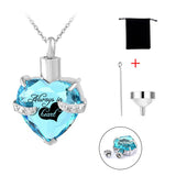 12 Month Heart Birthstone Ashes Urn Keepsake Pendant Necklace