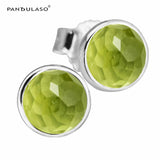 August Peridot Studs Silver Earrings For Women