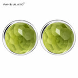 August Peridot Studs Silver Earrings For Women