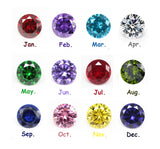 12 Months Birthstone CZ Bead Stones Loose Gem Synthetic Gems 4.0~10.0mm 5A