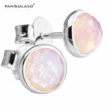 12 Months October Droplet Pink Earring Studs Silver Earrings For Women