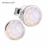 12 Months October Droplet Pink Earring Studs Silver Earrings For Women