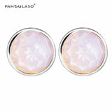 12 Months October Droplet Pink Earring Studs Silver Earrings For Women