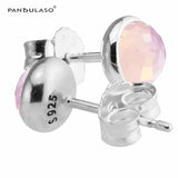 12 Months October Droplet Pink Earring Studs Silver Earrings For Women