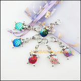 12 Tortoise Mixed Charms Resin Animal Pendants Tibetan Silver Plated 14x23mm