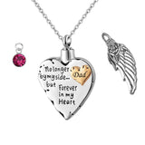 Heart Cremation Necklace Angel Wing Jewelry Memorial Pendant