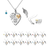 Heart Cremation Necklace Angel Wing Jewelry Memorial Pendant