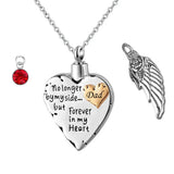 Heart Cremation Necklace Angel Wing Jewelry Memorial Pendant